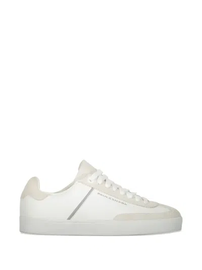 Paul & Shark Leather Panelled Sneakers In White