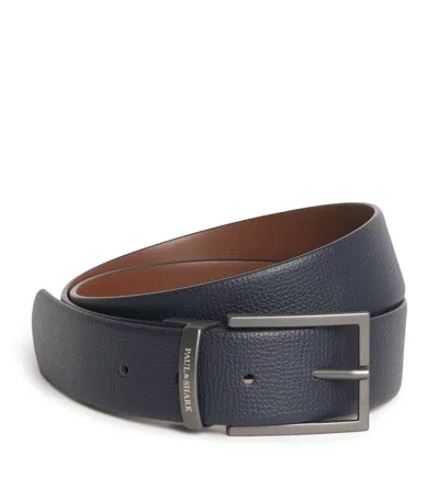 Paul & Shark Leather Reversible Belt In Black