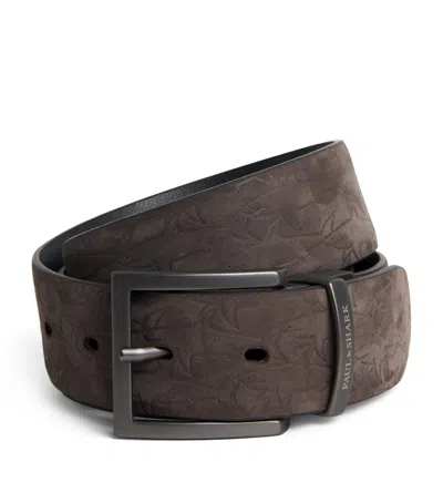 Paul & Shark Leather Reversible Shark Belt In Brown