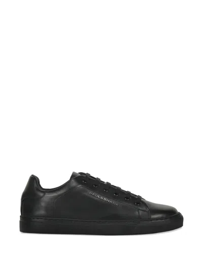 Paul & Shark Leather Sneakers In Black