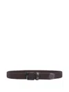 Paul & Shark Leather-trim Interwoven Belt In Brown