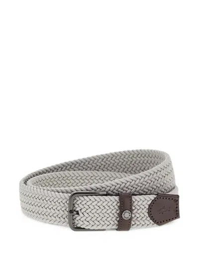 Paul & Shark Leather-trimmed Belt In Gray