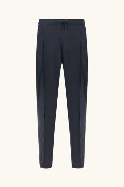 Paul & Shark Leisure Pants In Wool And Silk Knit In Blue