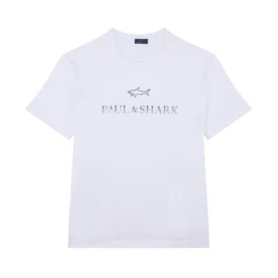 Paul & Shark Light Cotton Jersey T-shirt With Print In White