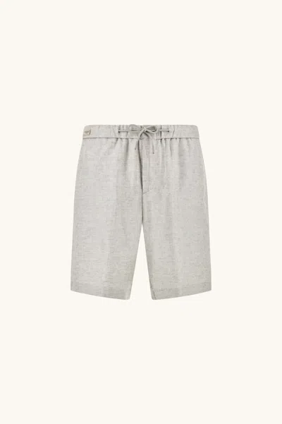 Paul & Shark Linen Bermuda Shorts With Drawstring In Multi