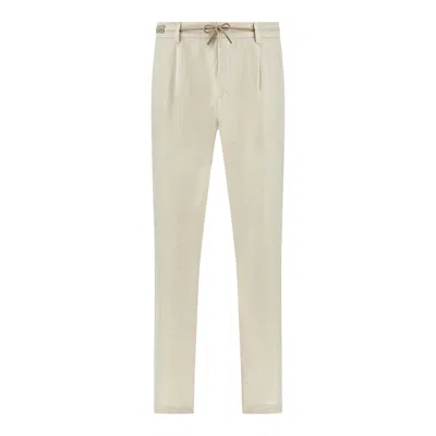 Paul & Shark Linen Chino Trousers In Neutral
