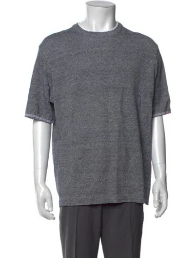 Pre-owned Paul & Shark Linen Crew Neck Pullover In Grey