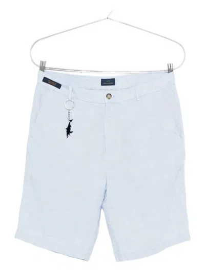 Paul & Shark Linen Keychain Shorts In Blue