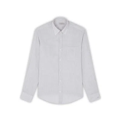 Paul & Shark Linen Seersucker Shirt In Gray