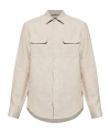 Paul & Shark Linen Shirt In Neutral