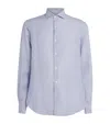 Paul & Shark Linen Stripe Shirt In Blue