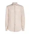 Paul & Shark Linen Stripe Shirt In White