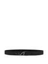 Paul & Shark Logo-buckle Leather Belt In Black