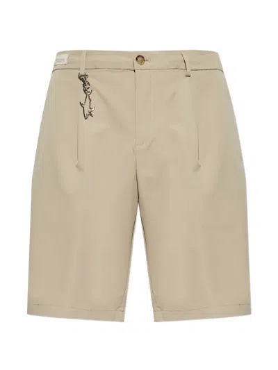 Paul & Shark Logo-charm Pleated Shorts In Neutral