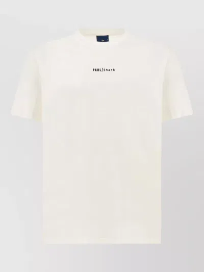 Paul & Shark Logo Cotton Jersey Short Sleeve T Shirt In Neutral