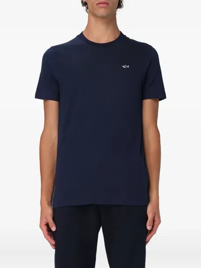 Paul & Shark Logo-detail Cotton T-shirt In Blue