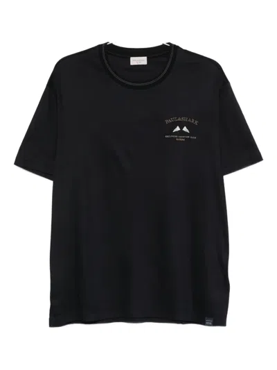Paul & Shark Logo-detail Crew-neck T-shirt In Blue