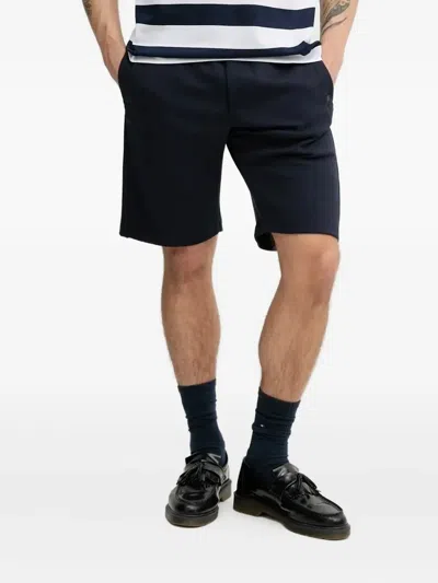 Paul & Shark Logo-detail Ribbed Shorts In Blue