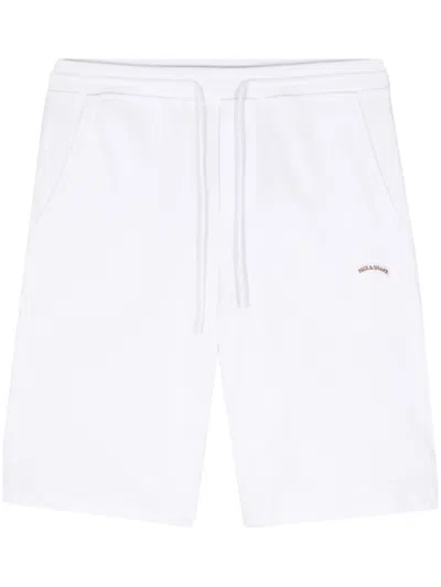 Paul & Shark Logo-embroidered Cotton Shorts In White