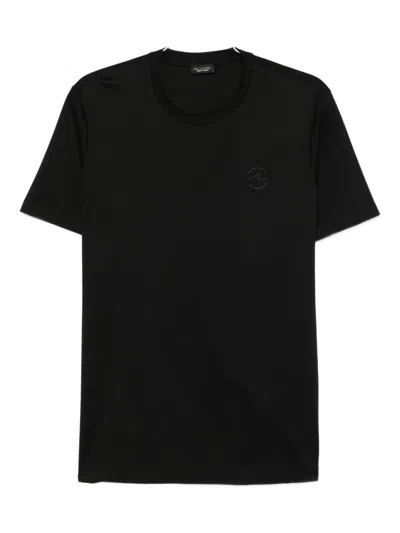 Paul & Shark Logo-embroidered Cotton T-shirt In Black