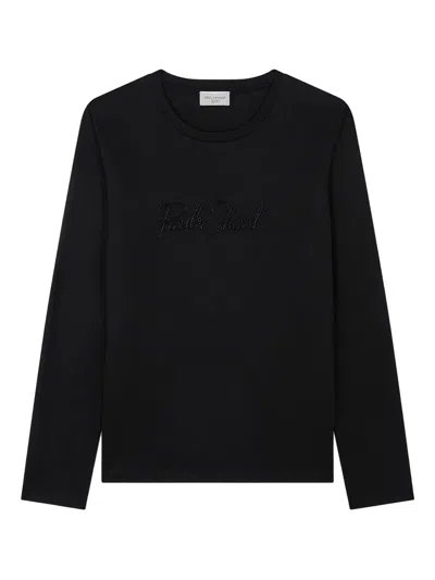 Paul & Shark X-soft Cotton T-shirt With Logo Embroidery In Black