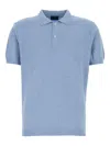 Paul & Shark Logo-embroidered Flax Polo Shirt In Blue