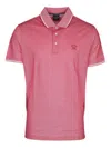 Paul & Shark Red Short Sleeve Logo Polo In Pink