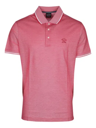Paul & Shark Logo-embroidered Polo Shirt In Pink