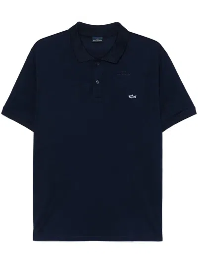 Paul & Shark Logo Embroidered Polo Shirt In Blue