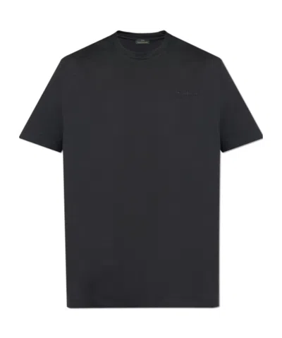 Paul & Shark Logo-embroidered T-shirt In Black