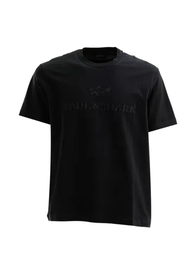 Paul & Shark Logo-embroidered T-shirt In Black