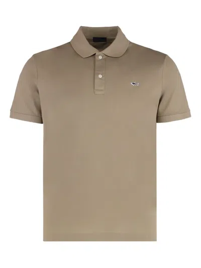 Paul & Shark Logo-embroidery Cotton Polo Shirt In Neutral