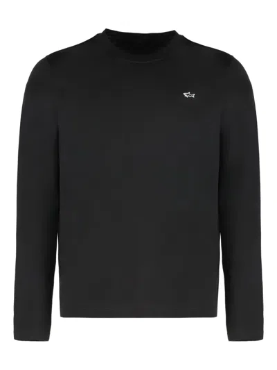 Paul & Shark Logo-embroidery Long-sleeve T-shirt In Black