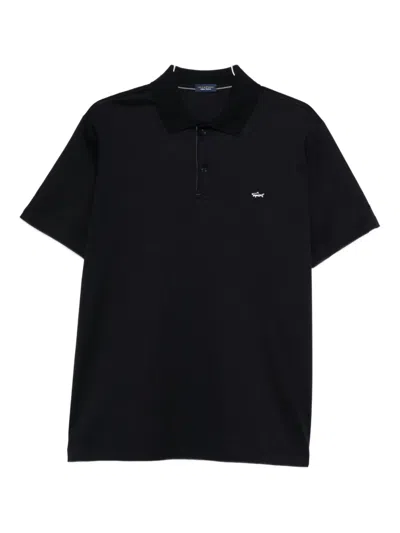 Paul & Shark Logo-embroidery Polo Shirt In Black