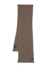 Paul & Shark Logo-patch Cashmere Scarf In Brown