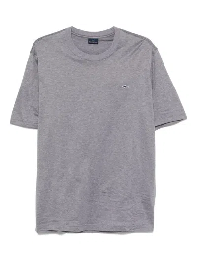 Paul & Shark Logo Patch Cotton T-shirt In Grey