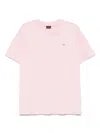 Paul & Shark Logo Patch Cotton T-shirt In Pink & Purple