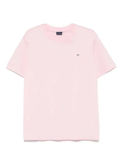 Paul & Shark Logo Patch Cotton T-shirt In Pink & Purple