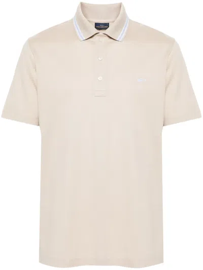 Paul & Shark Logo-patch Piqué Polo Shirt In Neutrals