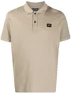 Paul & Shark Logo Patch Polo Shirt In Neutrals
