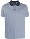 Paul & Shark Logo-patch Stripe-print Polo Shirt In Blue