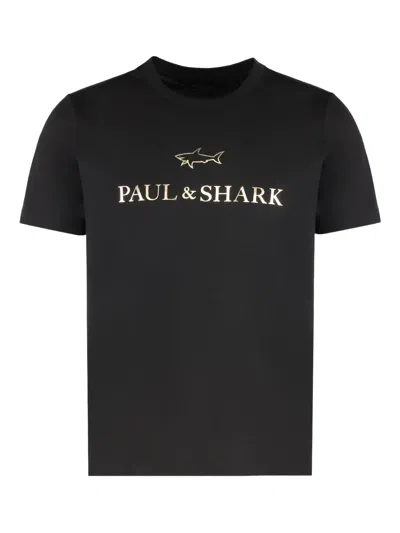 PAUL & SHARK LOGO-PRINT COTTON T-SHIRT