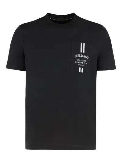 Paul & Shark Modern Cotton T-shirt Featuring Logo Design In Blue