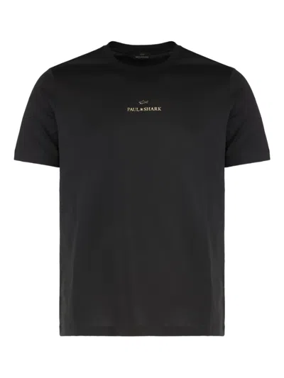 Paul & Shark Logo-print Cotton T-shirt In Black