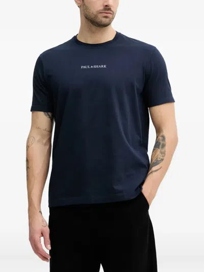 Paul & Shark Logo-print Cotton T-shirt In Blue