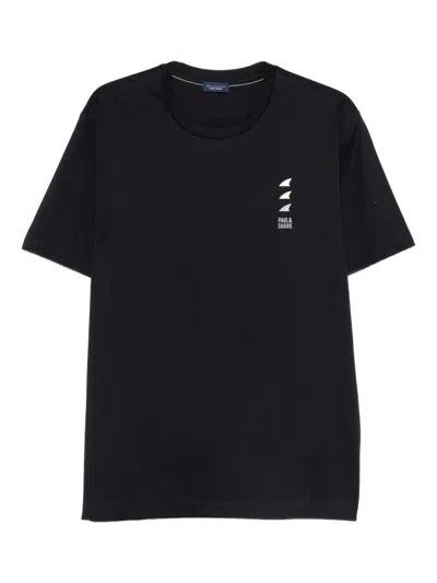 Paul & Shark Logo-print Cotton T-shirt Clothing In Black