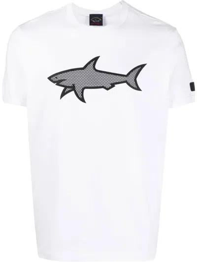 Paul & Shark Logo-print Cotton T-shirt In Weiss