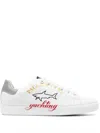 Paul & Shark Logo-print Leather Low-top Sneakers In White