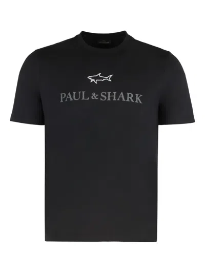 Paul & Shark Logo-print Short-sleeve T-shirt In Black