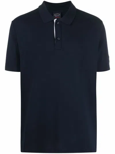 Paul & Shark Logo-print Short-sleeved Polo Shirt In Blau